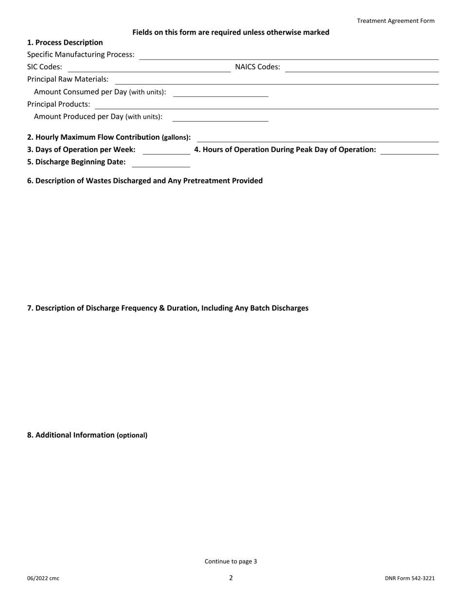 DNR Form 542-3221 Treatment Agreement Form - Iowa, Page 2