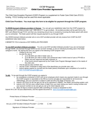 Document preview: Form PPS5258B Child Care Provider Agreement - Ccep Program - Kansas