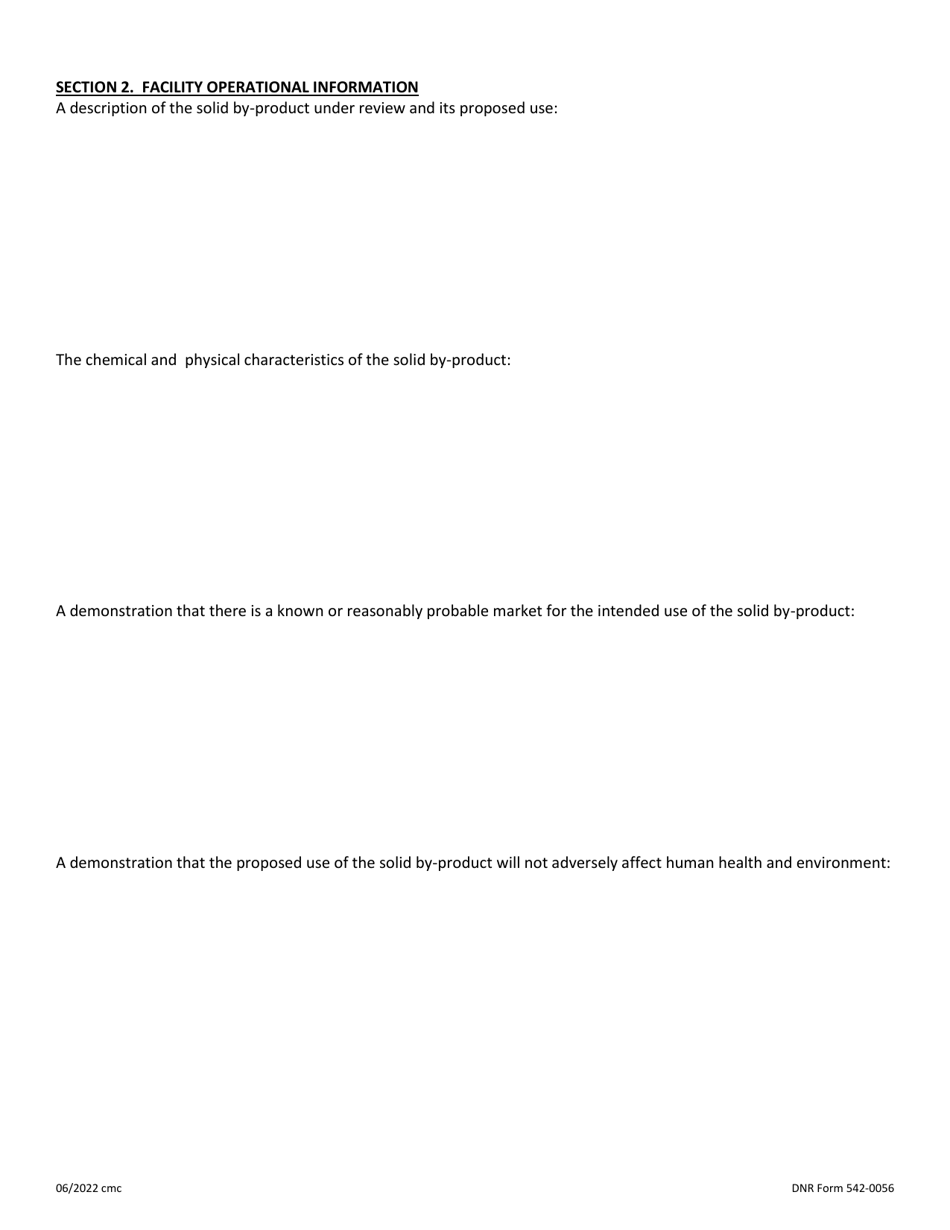 DNR Form 542-0056 Beneficial Use Determination Application Form - Iowa, Page 2