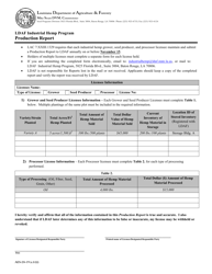 Form AES-28-19 Production Report - Ldaf Industrial Hemp Program - Louisiana