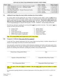 Form 7159 Sewage Sludge Transporter Notification Form - Louisiana, Page 4