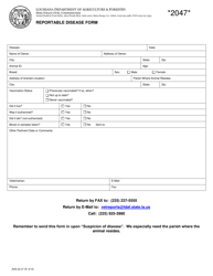 Document preview: Form AHS-20-47 Reportable Disease Form - Louisiana