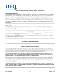 Montana Major Open Burning Permit Application - Montana, Page 2