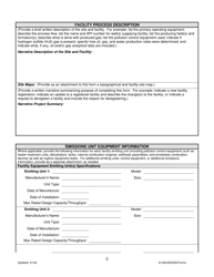 Montana Air Quality Registration Form for Oil and Gas Well Facilities - Montana, Page 2
