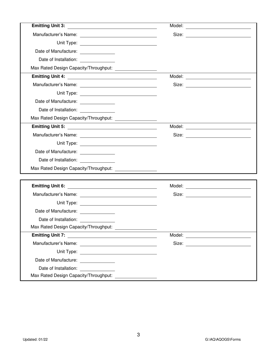 Montana Montana Air Quality Registration Form for Oil and Gas Well ...