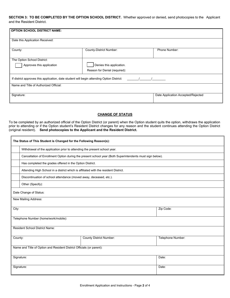 Form NDE25-010 Application for Student Transfer - Nebraska Enrollment Option Program - Nebraska, Page 2