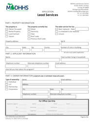 Document preview: Form DCH-0928 Lead Services Application - Michigan