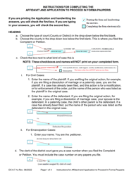 Document preview: Instructions for Form DC6:7.1 Affidavit and Application to Proceed in Forma Pauperis (Request to Proceed Without Payment of Fees) - Nebraska