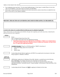 Form 520 Alternative Dispute Resolution (Adr) Claim Form - Nevada, Page 2