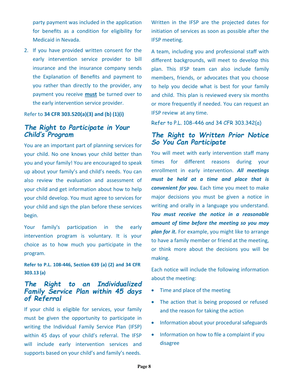 Nevada Early Intervention Services (Neis) Parent Handbook - Nevada, Page 12