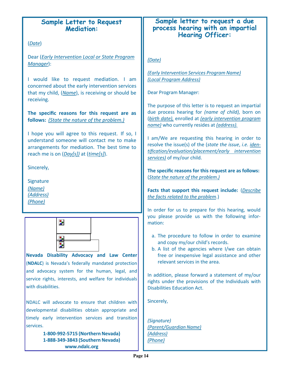 Nevada Early Intervention Services (Neis) Parent Handbook - Nevada, Page 18