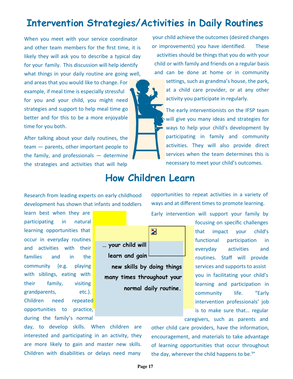 Nevada Early Intervention Services (Neis) Parent Handbook - Nevada, Page 21
