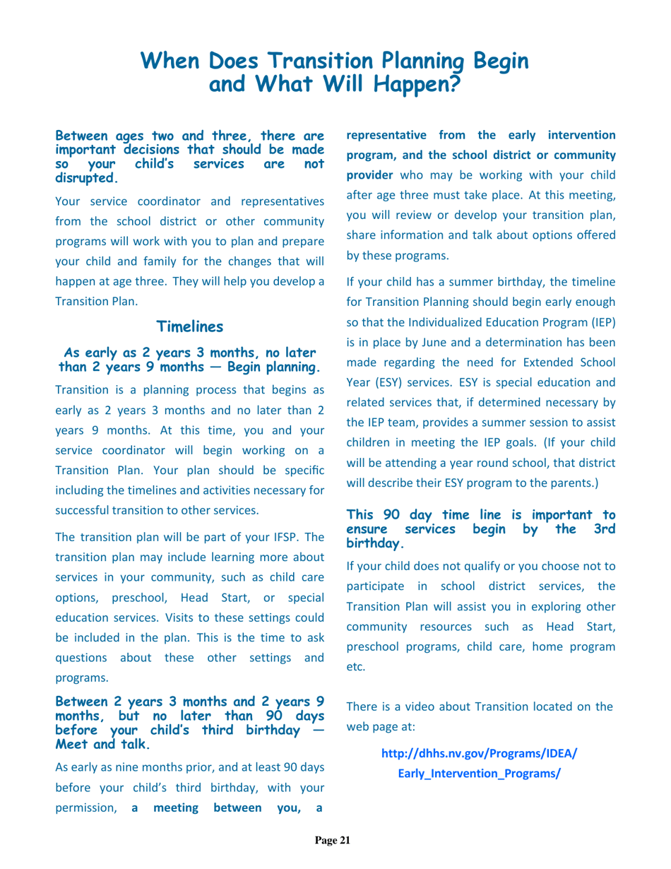 Nevada Early Intervention Services (Neis) Parent Handbook - Nevada, Page 25