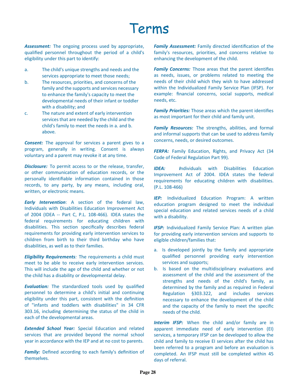 Nevada Early Intervention Services (Neis) Parent Handbook - Nevada, Page 32