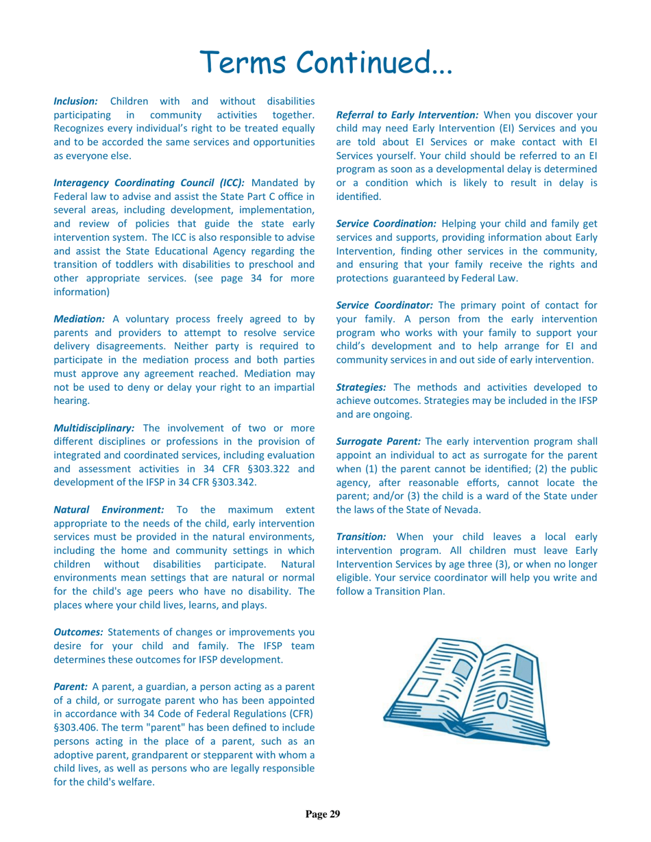 Nevada Early Intervention Services (Neis) Parent Handbook - Nevada, Page 33