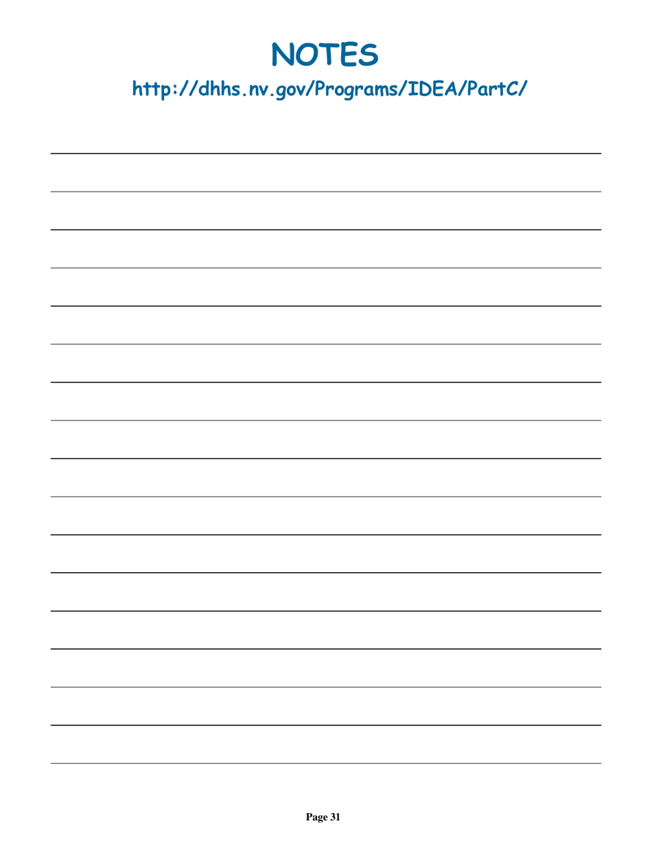 Nevada Early Intervention Services (Neis) Parent Handbook - Nevada, Page 35