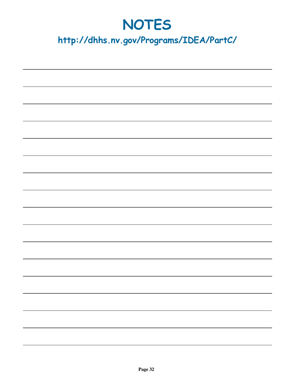 Nevada Early Intervention Services (Neis) Parent Handbook - Nevada, Page 36