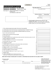 Form TXR-020.05 Modified Business Tax Return - General Business - Nevada