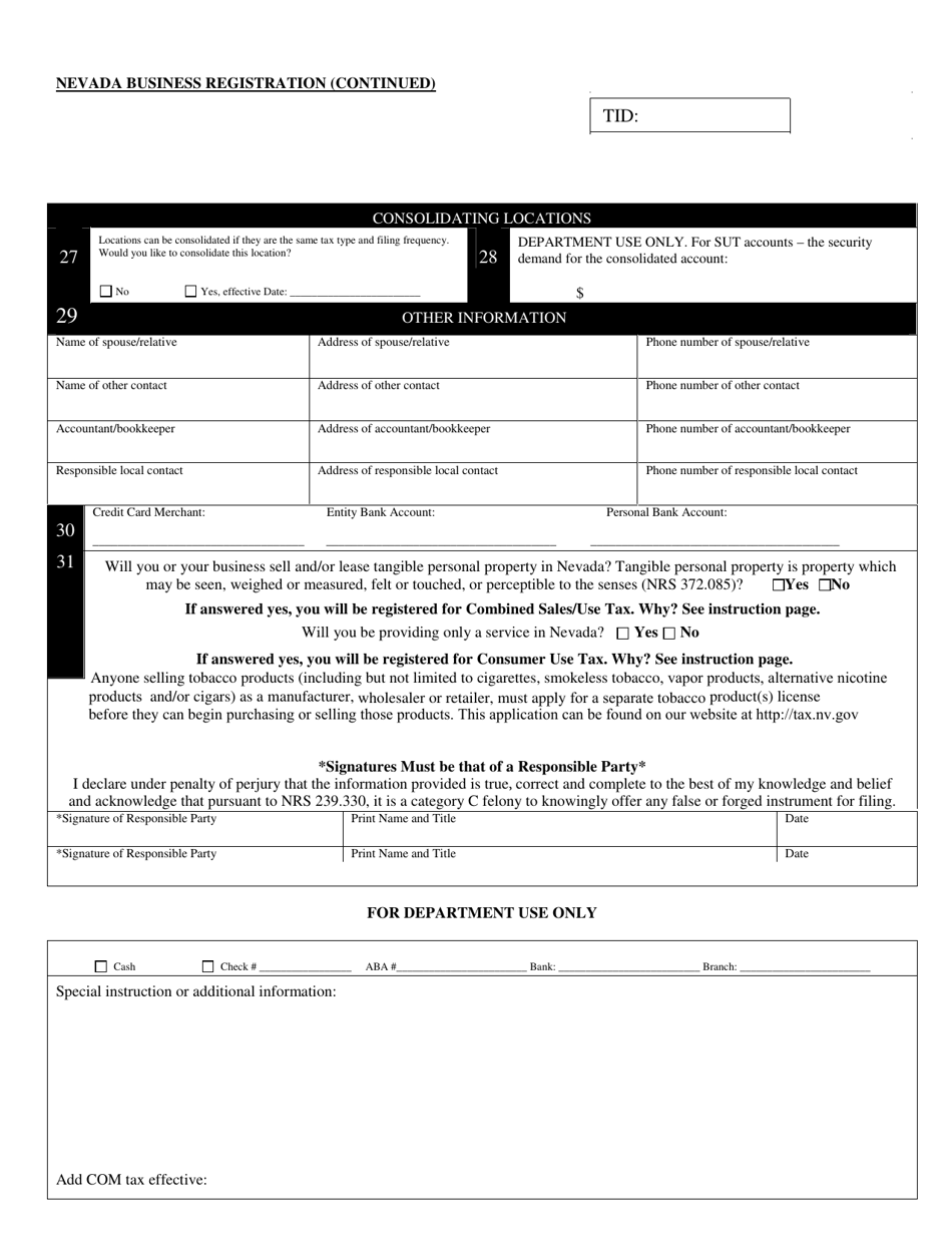 Nevada Business Registration - Nevada, Page 3