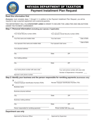 Form COL-PMT-01.12 Payment Installment Plan Request Form - Nevada, Page 2