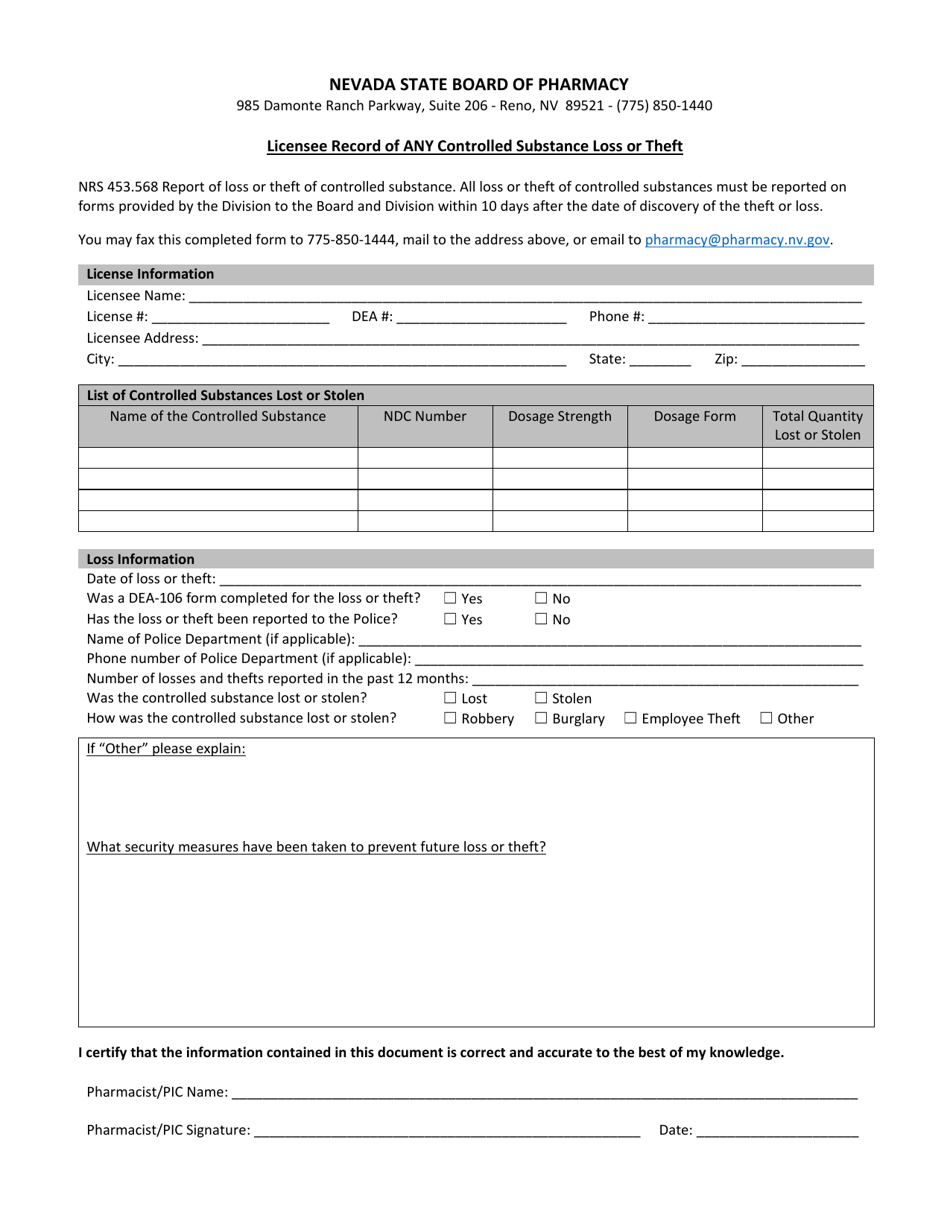 is gabapentin a controlled substance in nv