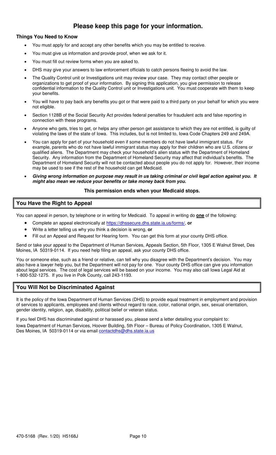 Form 470-5168 Medicaid / Hawki Review - Iowa, Page 10