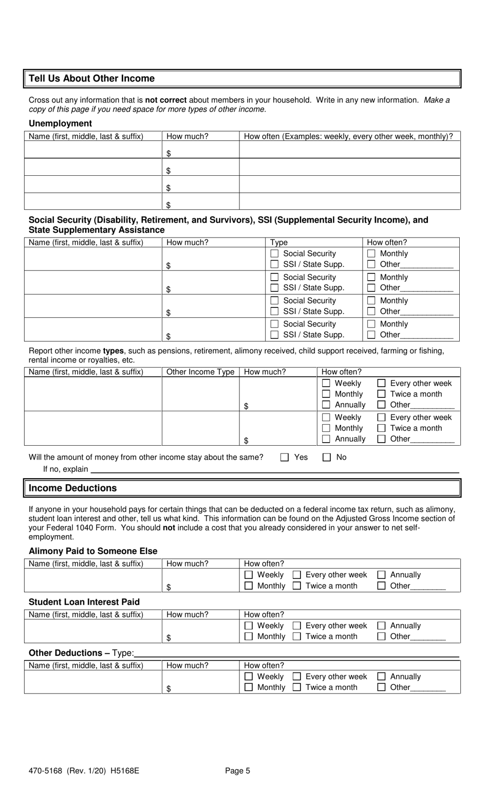 Form 470-5168 Medicaid / Hawki Review - Iowa, Page 5
