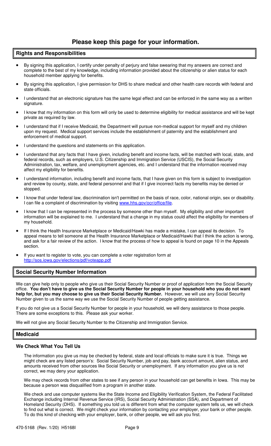 Form 470-5168 Medicaid / Hawki Review - Iowa, Page 9