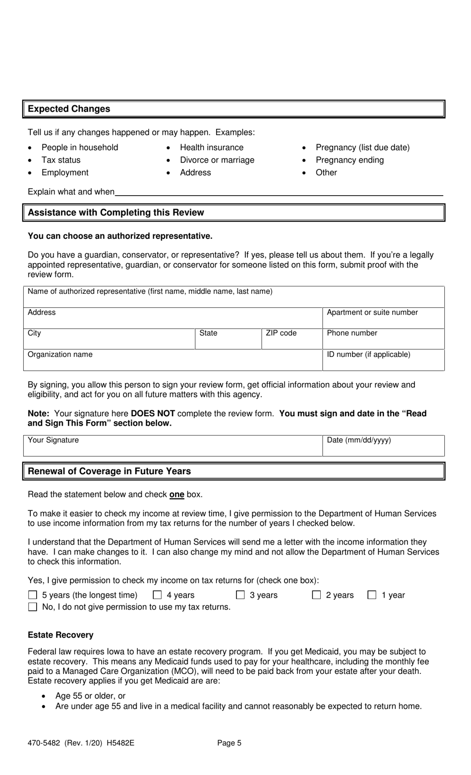 Form 470-5482 Medicaid / State Supp Review - Iowa, Page 5