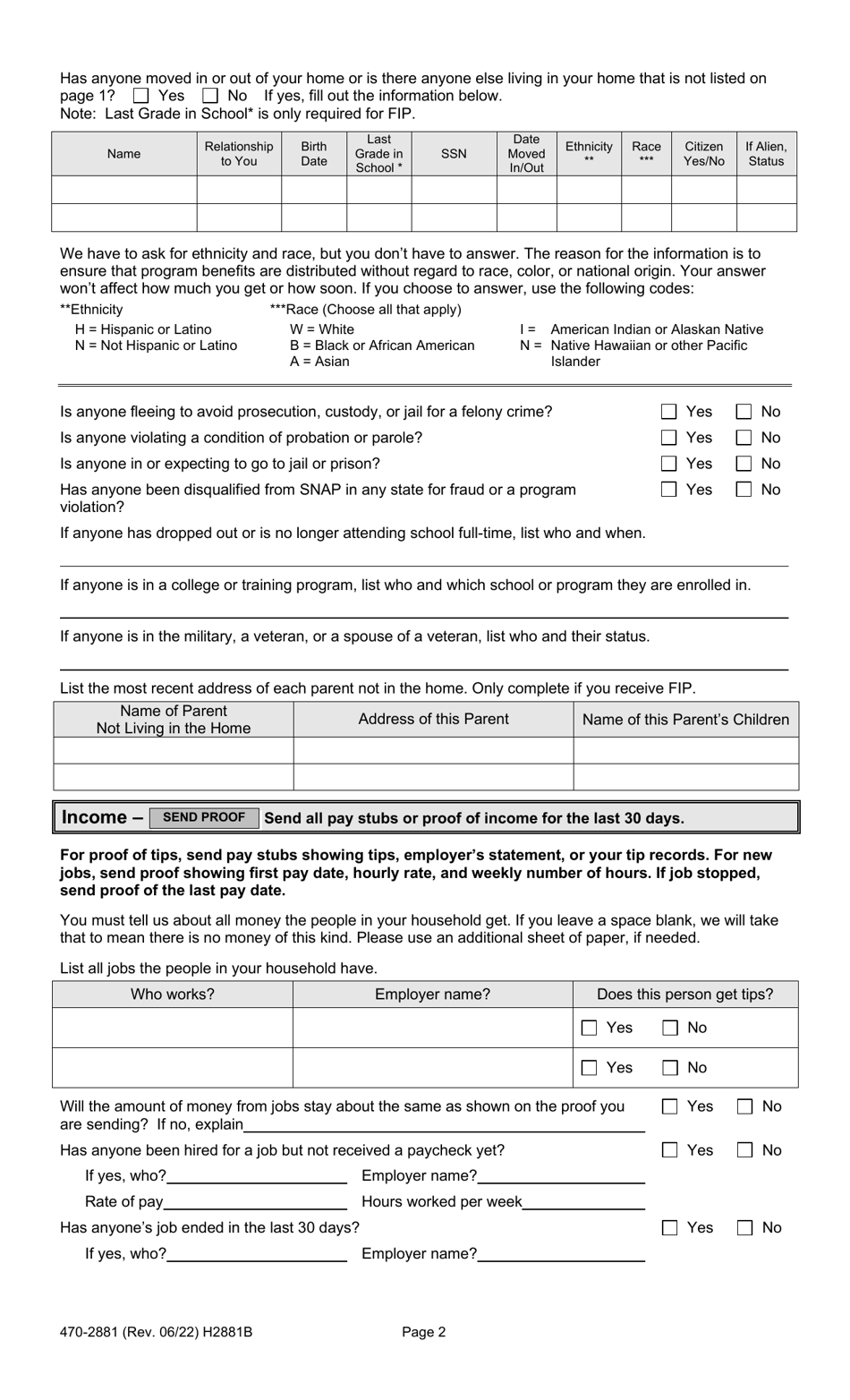Form 470-2881 Review / Recertification Eligibility Document - Iowa, Page 2