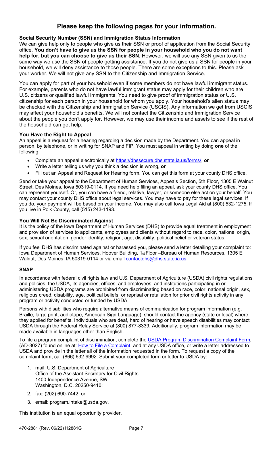 Form 470-2881 Review / Recertification Eligibility Document - Iowa, Page 7