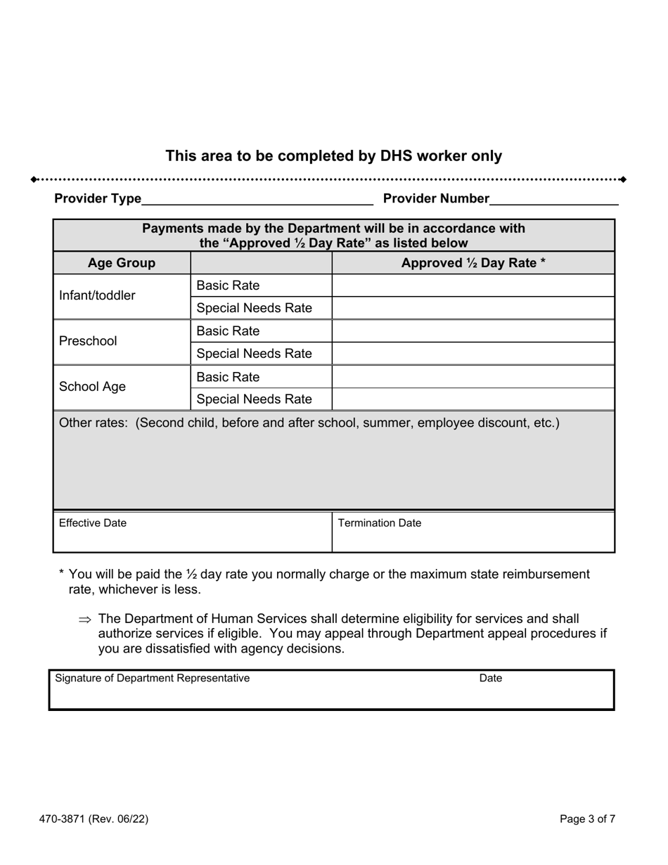 Form 470-3871 Child Care Assistance Provider Agreement - Iowa, Page 3