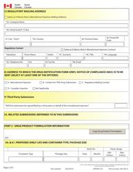 Form HC3011 Drug Submission Application Form for: Human, Veterinary or Disinfectant Drugs and Clinical Trial Application/Attestation - Canada, Page 3