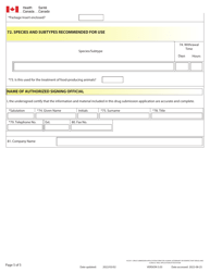 Form HC3011 Drug Submission Application Form for: Human, Veterinary or Disinfectant Drugs and Clinical Trial Application/Attestation - Canada, Page 5