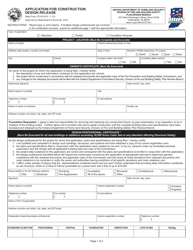 State Form 37318 Application for Construction Design Release - Indiana