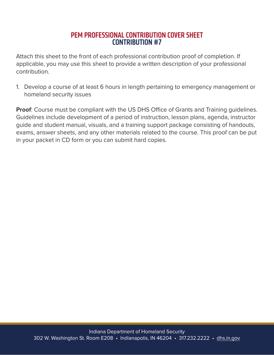 Professional Emergency Manager Application - Indiana, Page 11