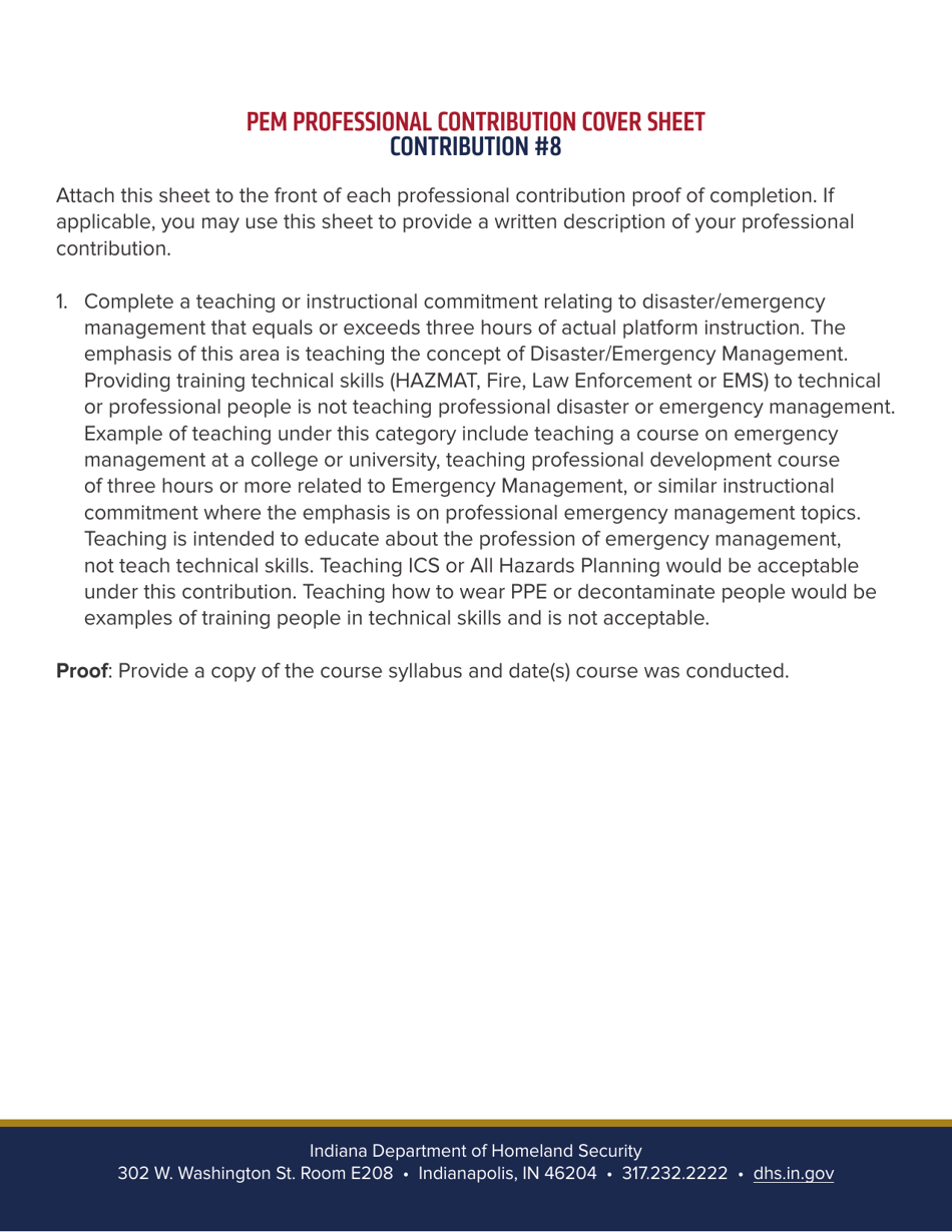 Professional Emergency Manager Application - Indiana, Page 12