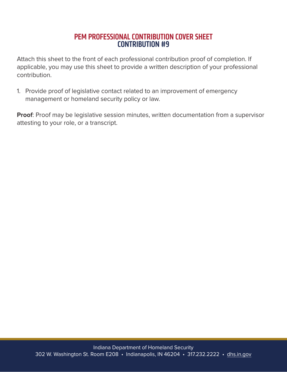 Professional Emergency Manager Application - Indiana, Page 13