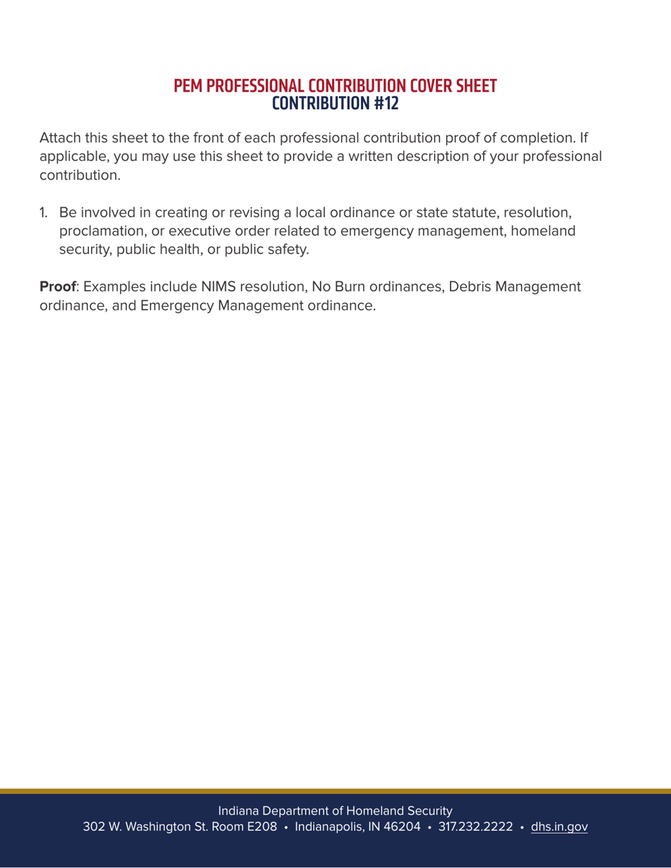 Professional Emergency Manager Application - Indiana, Page 16