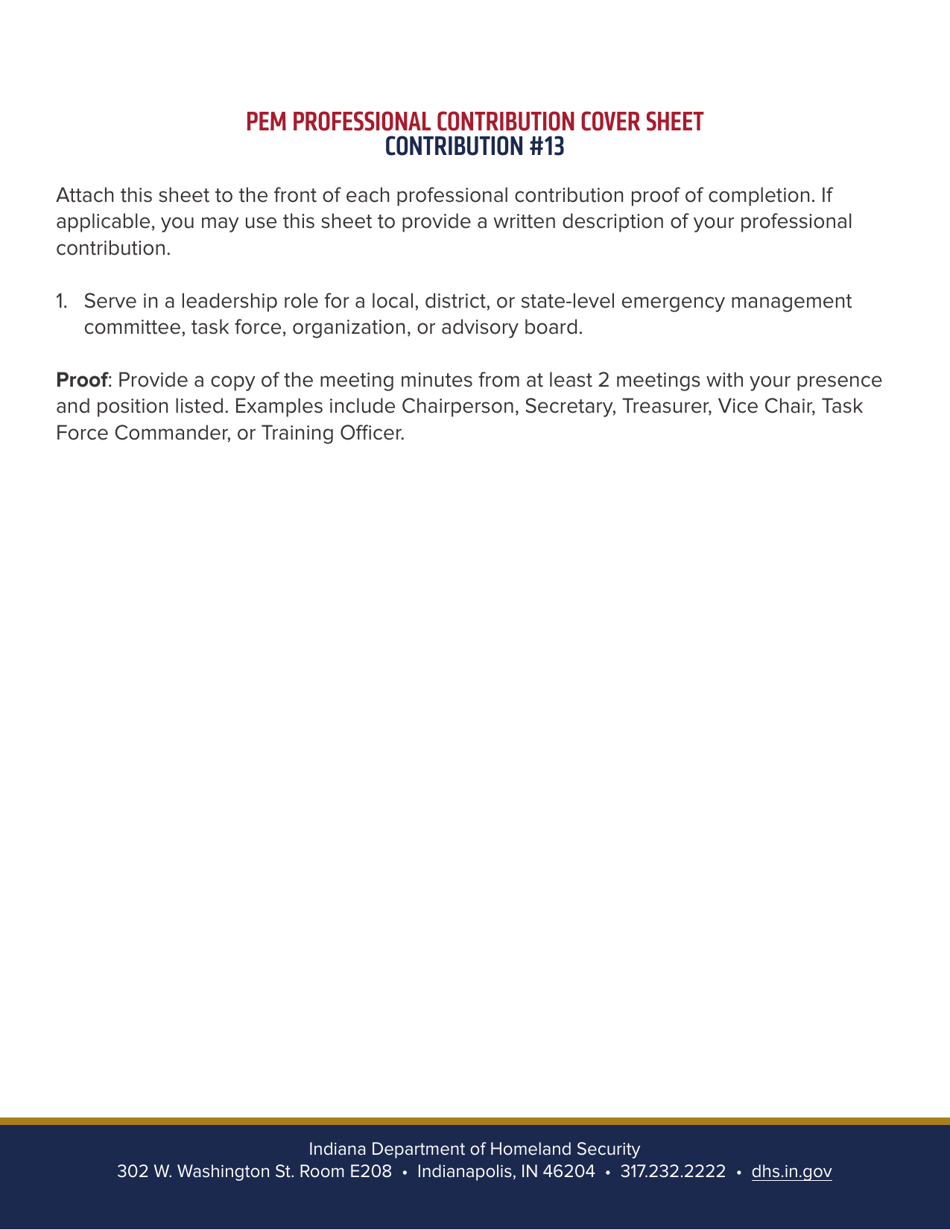 Professional Emergency Manager Application - Indiana, Page 17
