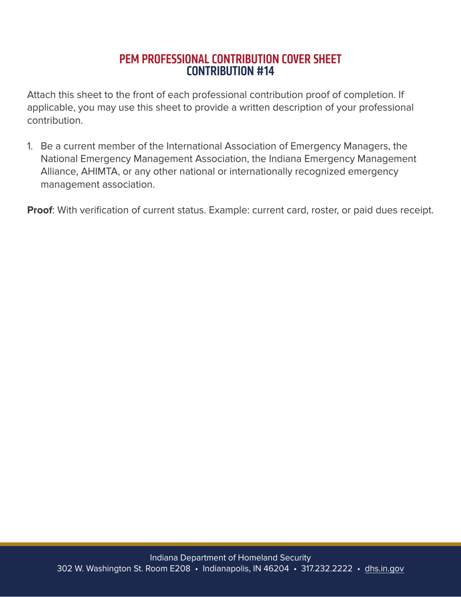 Professional Emergency Manager Application - Indiana, Page 18