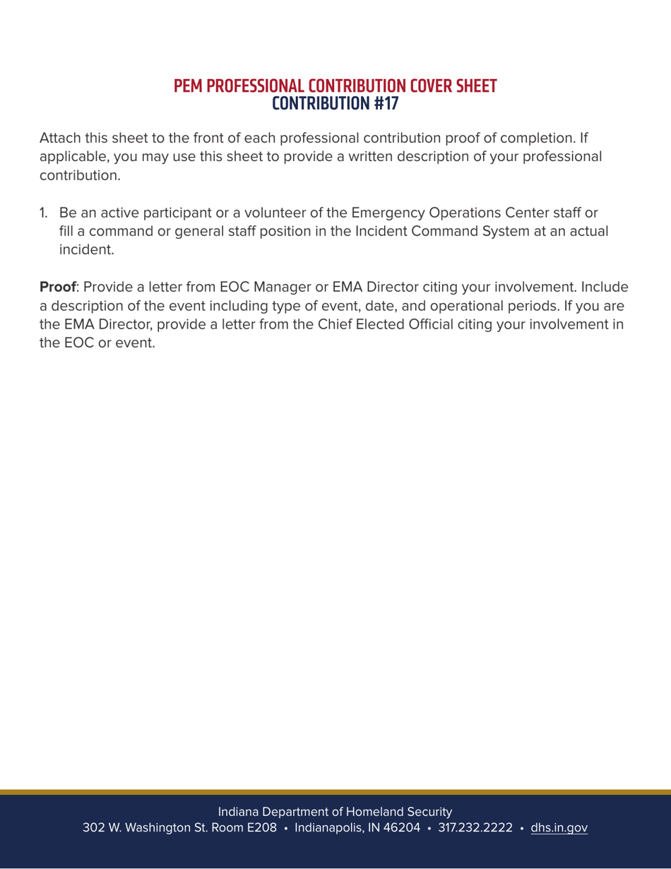 Professional Emergency Manager Application - Indiana, Page 21