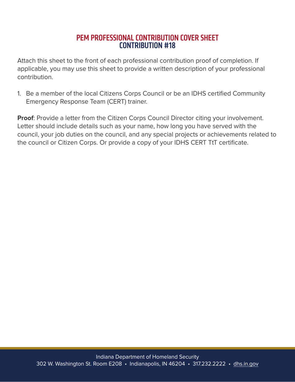 Professional Emergency Manager Application - Indiana, Page 22