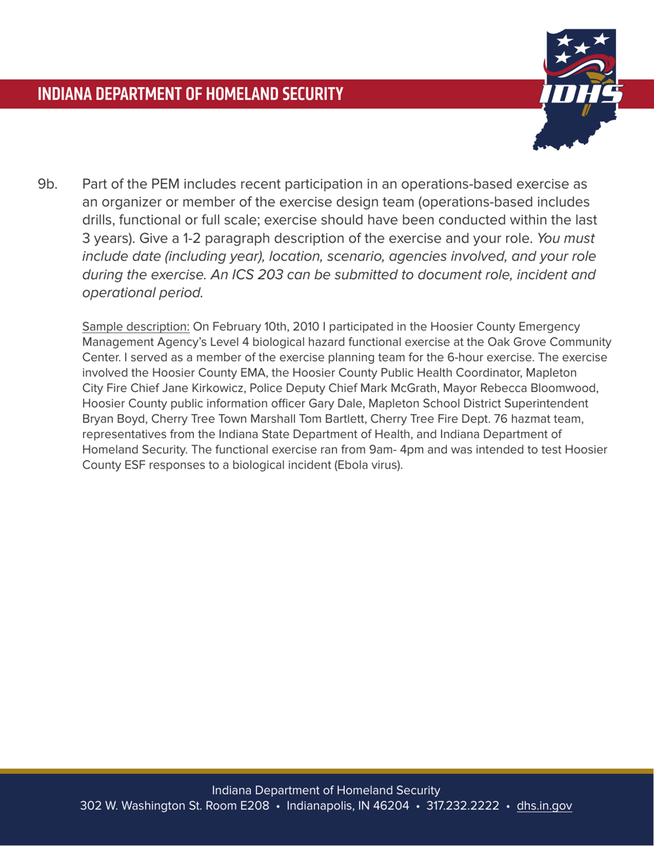 Professional Emergency Manager Application - Indiana, Page 3