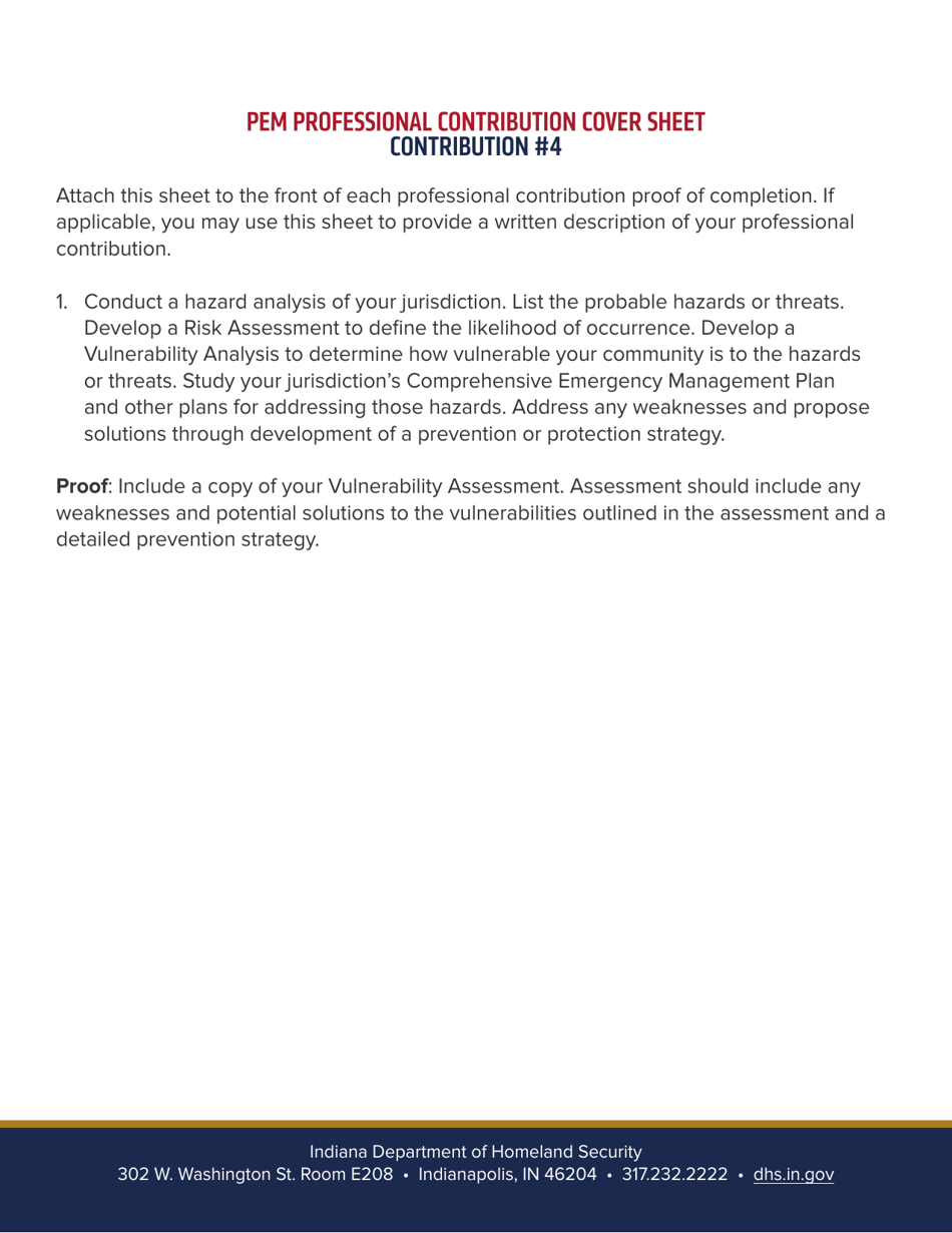 Professional Emergency Manager Application - Indiana, Page 8