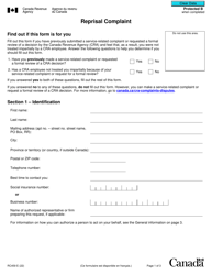 Document preview: Form RC459 Reprisal Complaint - Canada