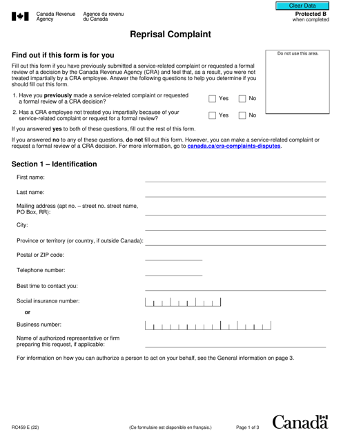 Form RC459  Printable Pdf