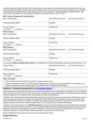 Form 89-1889E Better Jobs Ontario (Bjo) Application for Financial Assistance - Ontario, Canada, Page 3