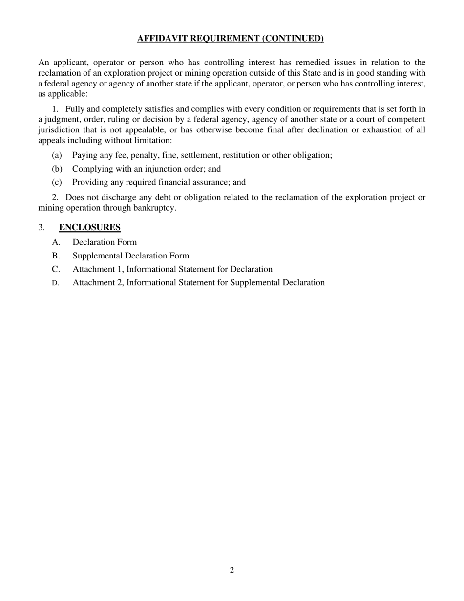 Reclamation Permit Transfer Request Form With R085 Affidavit - Nevada, Page 6