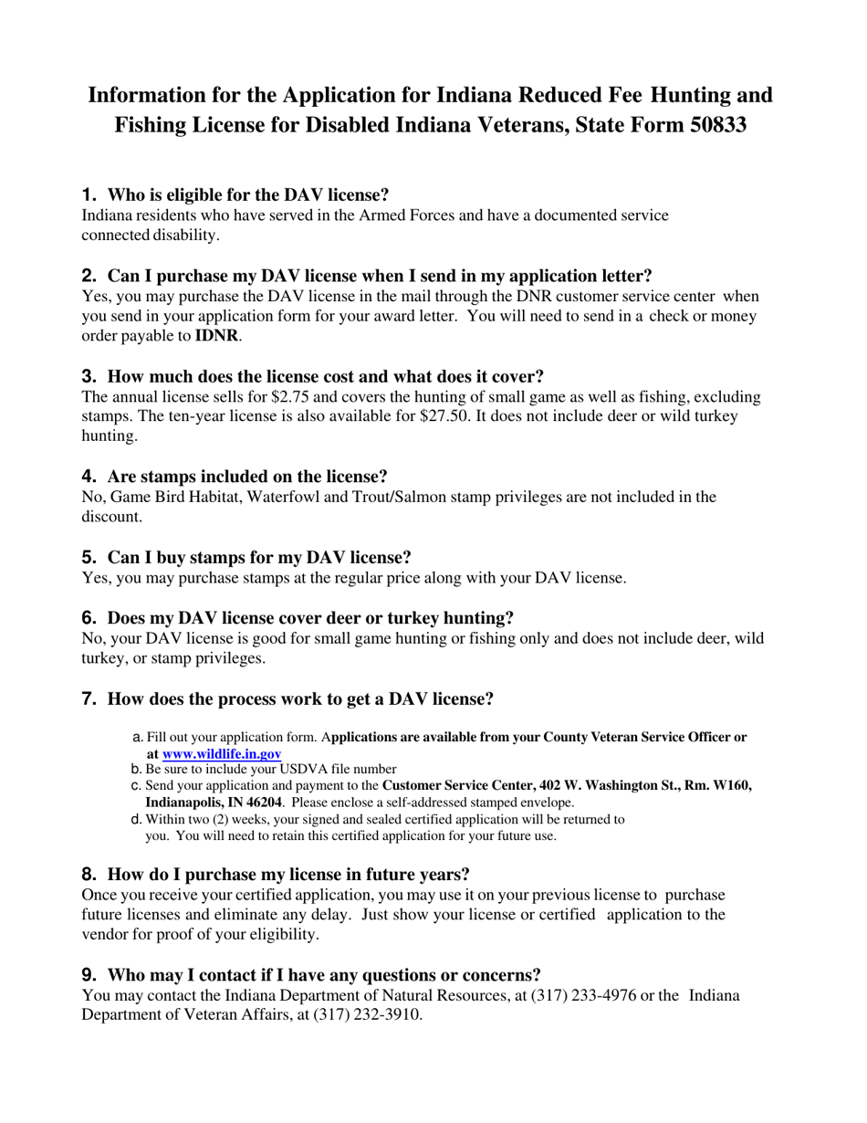 State Form 50833 Download Fillable PDF or Fill Online Application for